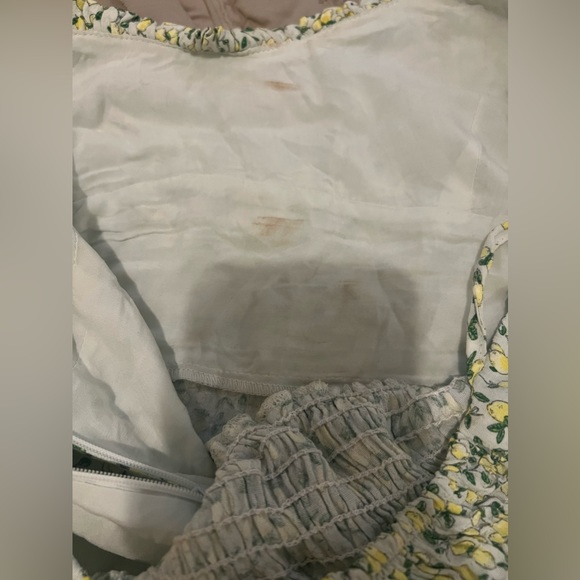 Pull&bear cami dress w/ frill hem in blue & lemon print, size medium, sold out! - Picture 8 of 8